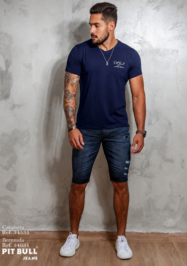 34535 CAMISETA MASC GOLA V