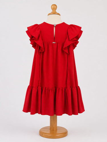 545VE000012-  VESTIDO INFANTIL CURTO VERMELHO