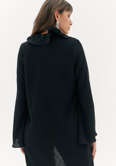 502BL006566 - AMARANTE BLUSA ALONGADA COM BABADOS