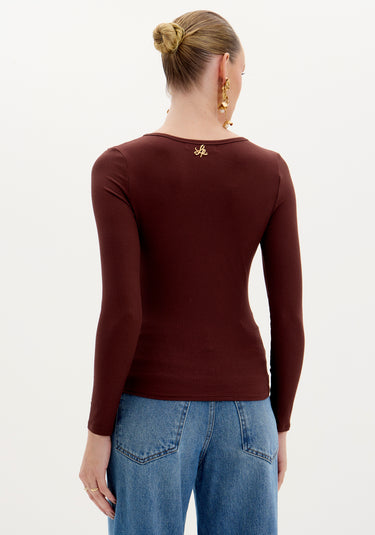 502BL007309 - LP BLUSA CANELADA DECOTE V LONGA