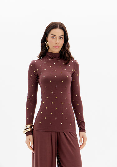 502BL008448 - LP BLUSA GOLA ALTA MANGA LONGA COM APLICAÇÕES