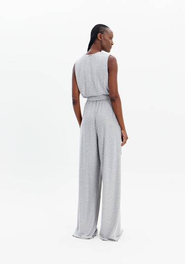 502MA001762 - LP LONG JUMPSUIT WITH V-NECKLINE AND SHINE 