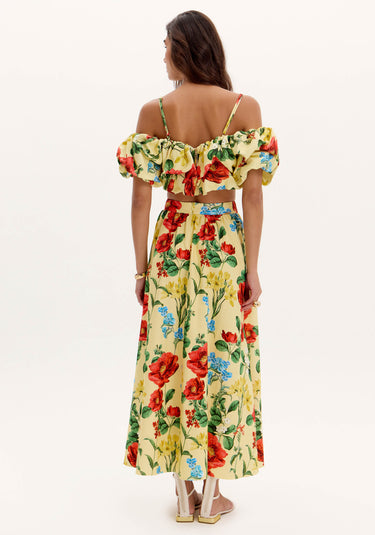 502SA002525 - LP SAIA SUPER MIDI ESTAMPADA FLORAL