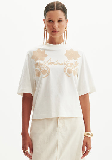 502TS004301 - AMARANTE T-SHIRT GOLA ALTA ESTAMPA LOCAL