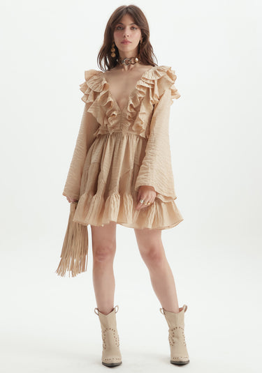 502VE007624 - LP VESTIDO CURTO COM BABADOS