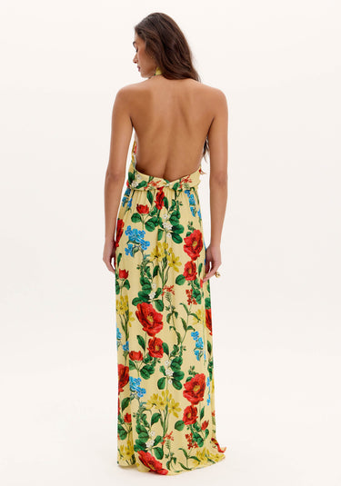 502VE010223 - LP VESTIDO FRENTE UNICA LONGO COM ESTAMPAS