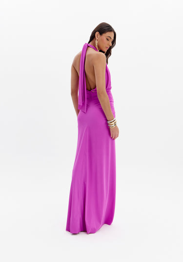 502VE011012 - LP VESTIDO LONGO FRENTE UNICA DRAPEADO
