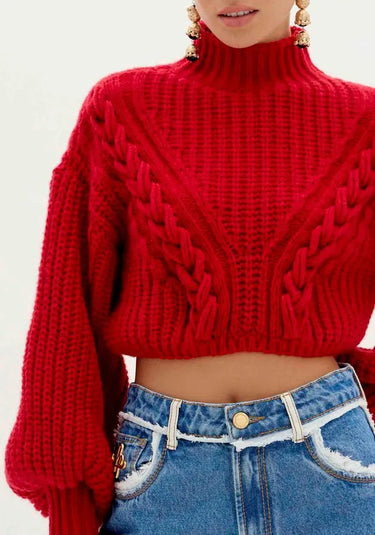 503BL001522 - LP HIGH NECK KNITTING BLOUSE 