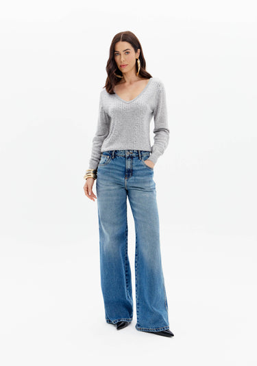 503BL001641 - LP BLUSA TRICOT COM APLICAÇÃO E DECOTE V