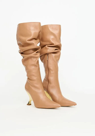537BO000995 - LP BOTA SLOUCH CANO LONGO ANABELA EM COURO