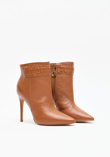 537BO001134 - LP BOTA COURO COM SALTO ALTO BICO FINO