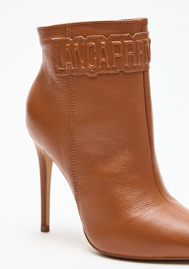 537BO001134 - LP BOTA COURO COM SALTO ALTO BICO FINO