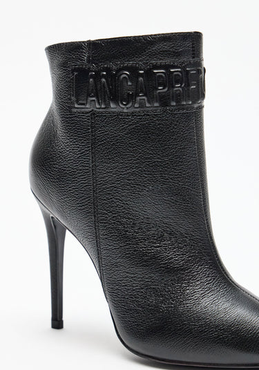 537BO001134 - LP BOTA COURO COM SALTO ALTO BICO FINO
