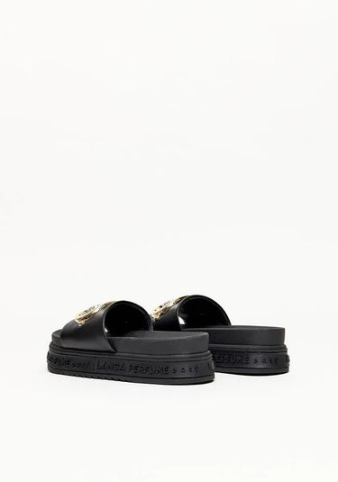 537SL000093 - LP CHINELO SLIDE ALTO ENFEITE METAL PRETO