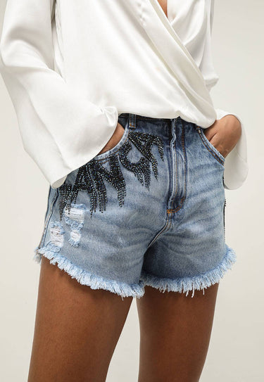 502SH002260 - LP SHORT JEANS BRILHO AZUL