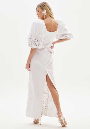 AMARANTE VESTIDO MIDI PEDRA OFFWHITE