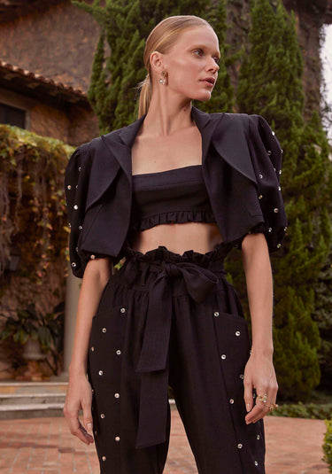 502CJ000039 -  CONJUNTO TOP+BLAZER+CALÇA AMARANTE