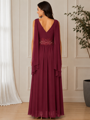 20241012-1 Importado Vestido Longo Vinho Bordado