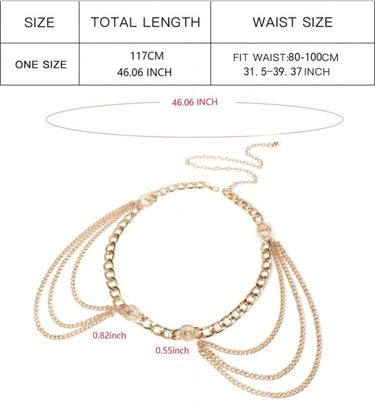 310526-5 IMPORTADO CINTO ELEGANTE CORRENTE DOURADA