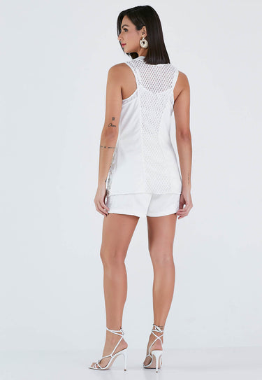 RV05263- PW LASER CUT VEST WITH STONES
