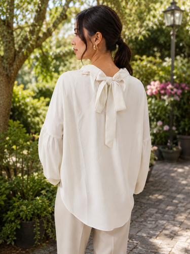 SX10 - BLUSA OMBRO DESSCOLADO LACO COSTAS SAX