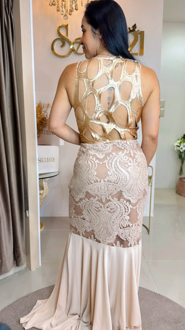 106383 - MR LONG DRESS WITH SEQUIN EMBROIDERY
