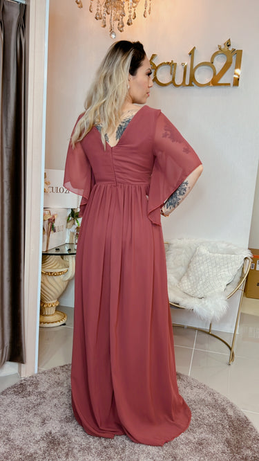 231108-6 imported earth sleeve dress