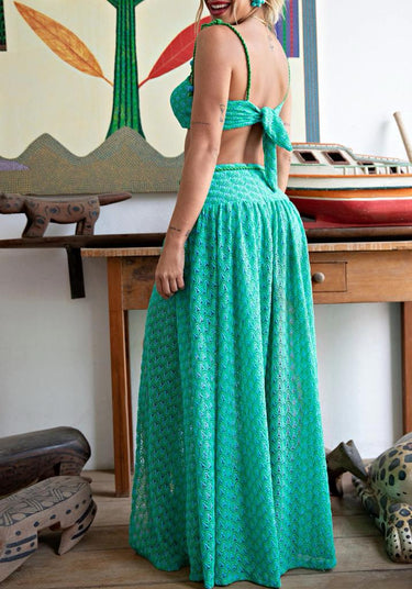 502TP000399 LP CROPPED SET WITH STRAPS + LONG SKIRT WITH SLIT