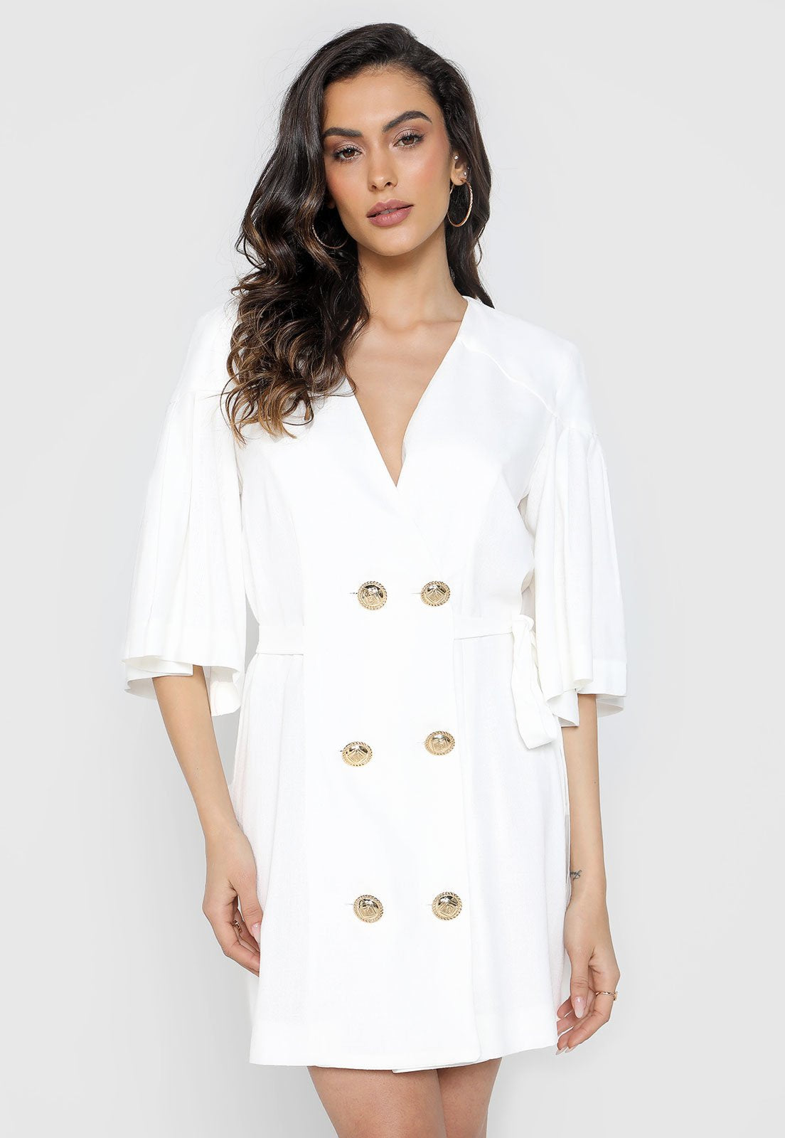 502VE006084 - LP VESTIDO MANGA MEDIA OFF WHITE