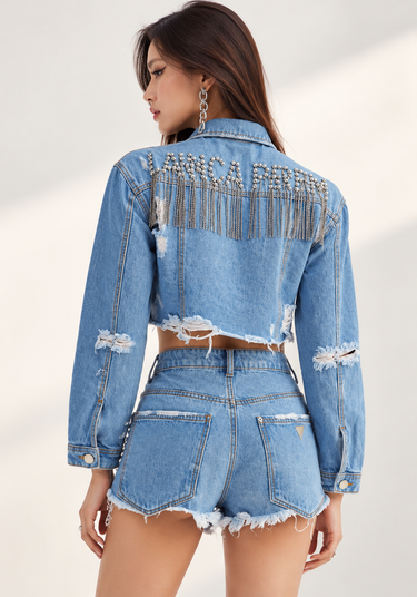 501SH002067- LP SHORTS JEANS BRILHO