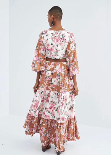 502VE004884 - LP LONG FLORAL DRESS 