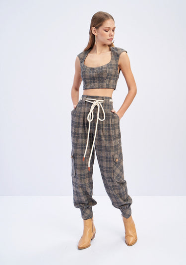 LP セット トップ+パンツ リースド サンドレス GG