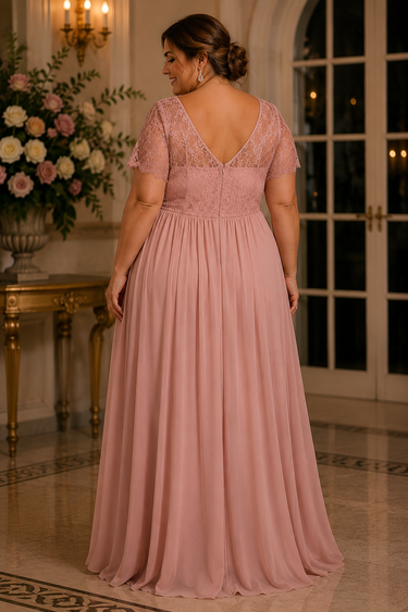 250819 IMPORTADO VESTIDO RENDA ROSA 4XL