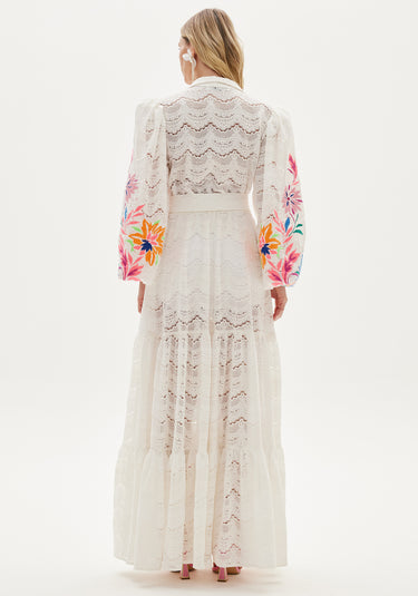 502VE007639 EMBROIDERED LACE DRESS