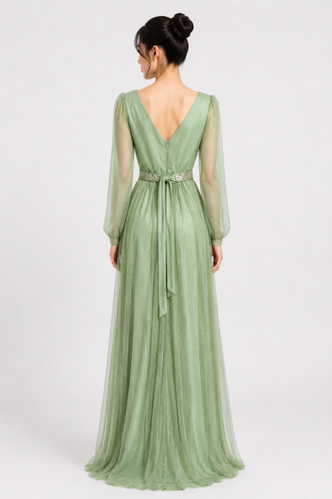 240208 IMPORTADO VESTIDO FESTA VERDE CLARO M-L