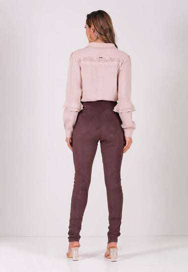 AO011085- PW QUILTED CUT-OUT PANTS