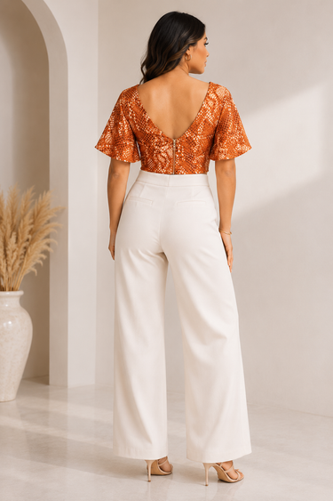 502BL003597 - CROCO ENNA JUST SLEEVE BLOUSE