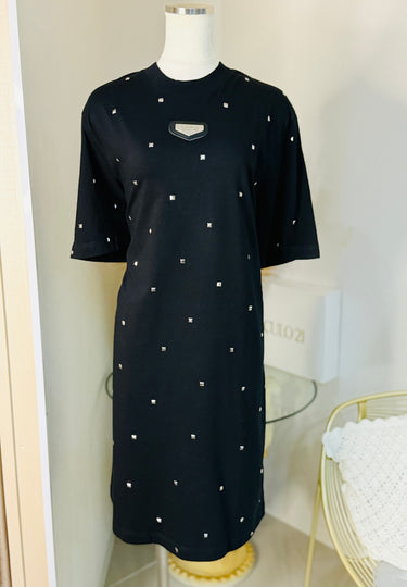 502VE009968 - LP VESTIDO COM APLICAÇÃO SPIKES