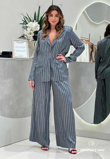 NO444164C - PW BLAZER COM OMBREIRA, BOTÕES, RECORTE COM LUREX PRATA