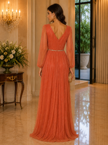 231108-23 IMPORTADO VESTIDO LONGO FESTA LARANJA