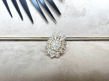 230626 IMPORTADO ANEL ZIRCONIA CRAVEJADA OURO 18K