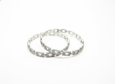 070324-6 IMPORTADO BRACELETE SEMIJOIA ELOS SET DUO PRATA