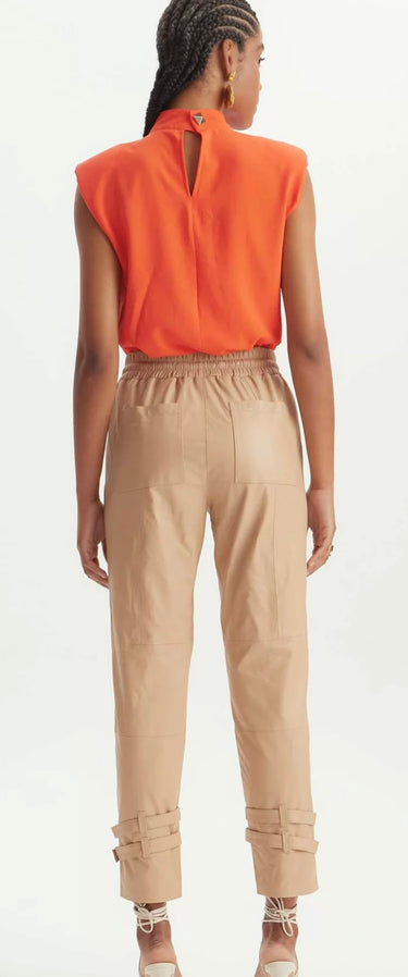 532CF000024 LP CALÇA DE COURO JOGGI NG CINTURA ALTA