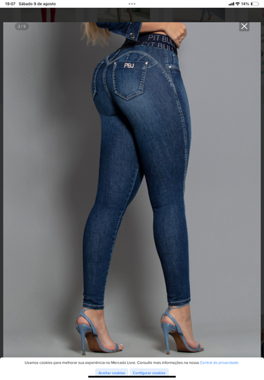 66428- PITBULL CALÇA JEANS COM ELOGRAMA NO COS