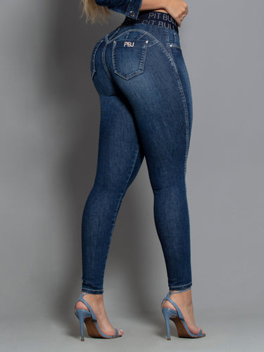 66428- PITBULL CALÇA JEANS COM ELOGRAMA NO COS