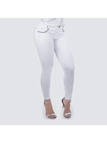 27965 -CALÇA JEANS CIGARRETE BOLSO BORDADO PITBULL