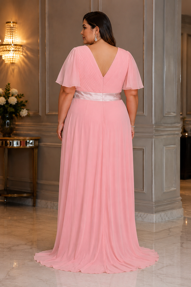 LONG DRESS INPORTED LIGHT PINK PLUS 4G