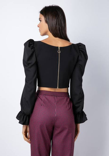 502BL003418 LP CROPPED MANGA BUFANTE