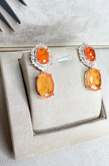 240111-11 Imported Orange Stone Earring
