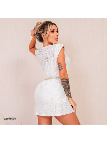 40424 - VESTIDO MUSCLE TEE OFF WHITE  PITBULL